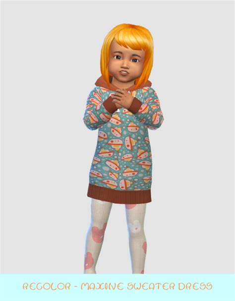 Maxis Match Cc Sims 4 Toddler Toddler Sweater Dress