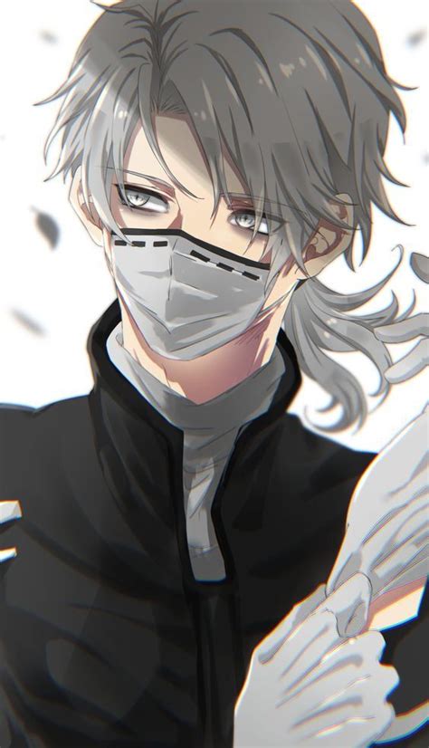 Mask White Hair Cool Anime Boy