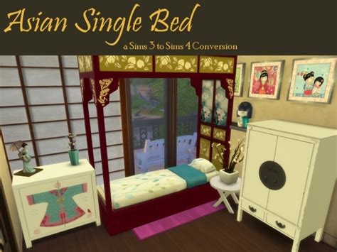 Asian Single Bed Frame At Leander Belgraves Sims 4 Updates