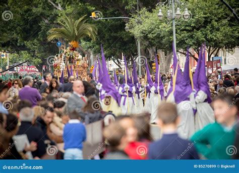 Holy Week In Malaga Spain Palm Sunday Procession Editorial Stock