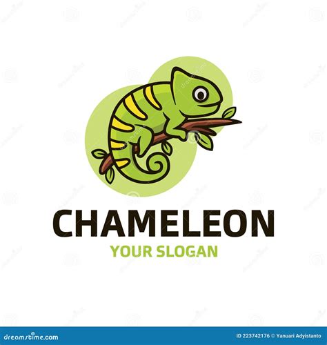 Chameleon Logo Template Design Stock Vector Illustration Of Character