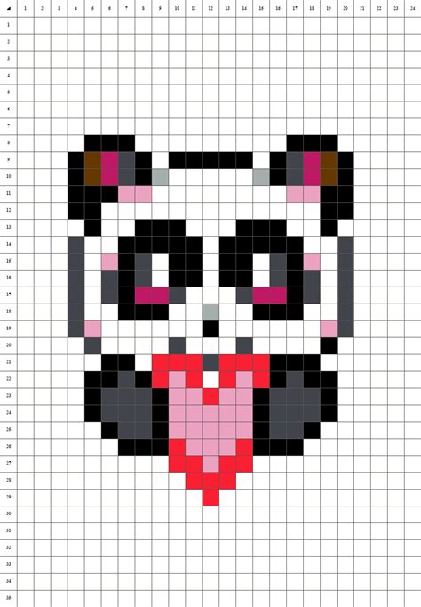 Pixel Art Miłość do pandy Pixel Art Darmowe szablony do pobrania