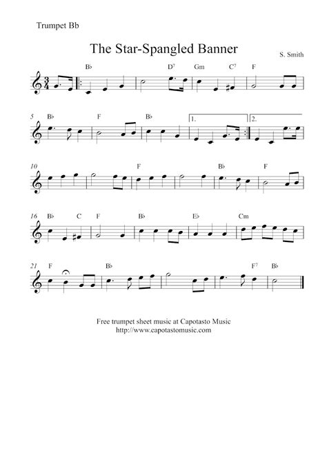 Easy Sheet Music For Beginners Free Trumpet Sheet Music The Star