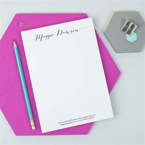 Personalised Calligraphy Writing Pad By Xoxo