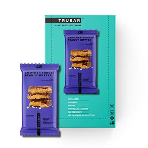 Truwomen Trubar Plant Fueled Protein Bars Smother Fudger Peanut Butter