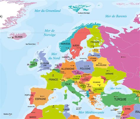 Carte Europe Carte Des Oceans Et Mers De Leurope