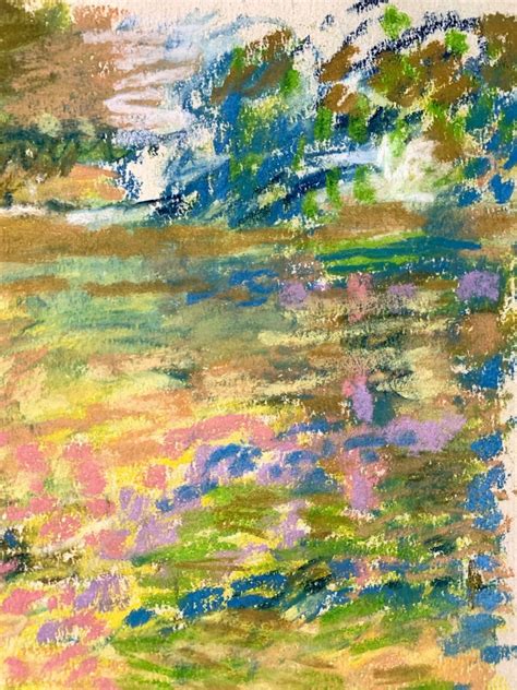 Edith Isaac Rose 1960s Oil Pastel Impressionist Landscape Art