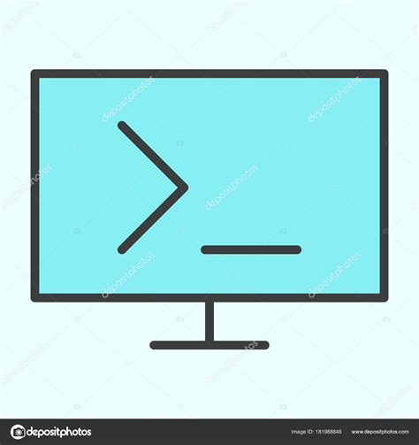 Monitor Command Line Icon Vector Simple Minimal 96x96 Pictogram Stock