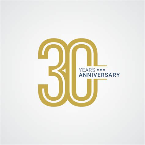 Anniversary Golden Badge 30 Years With Gold Style Vector Design 2588312