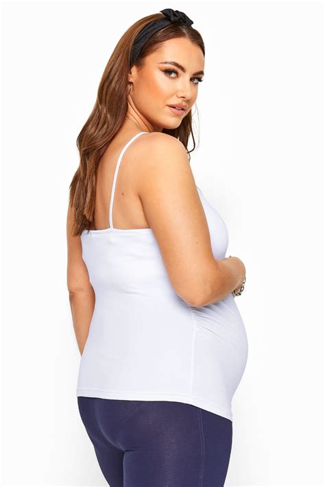 Bump It Up Maternity White Cami With Secret Support Plus Size 16 To 32