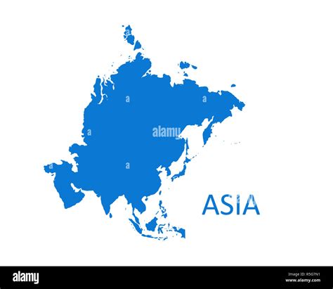 Asia Continent Map Vector Illustration On White Background Stock Photo