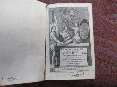 Comedies Comoediae Sex By Terence Publius Terentius Afer Aelius Donatus Very Good Hardcover