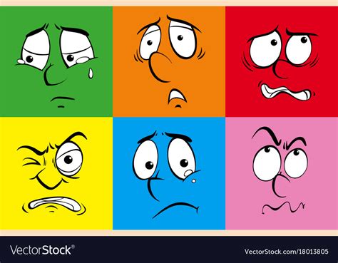 Human Faces With Different Feelings Royalty Free Vector