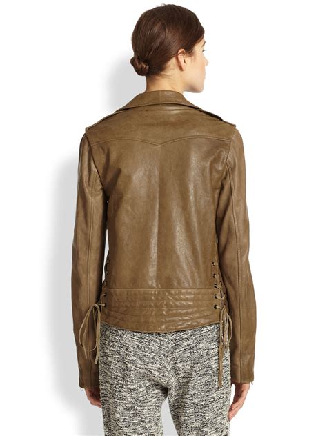 Lyst Rag And Bone Bowery Convertible Leather Jacket In Brown