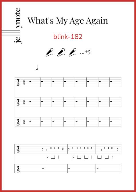 Partituras De Blink182 What S My Age Again Guitarra Y Bajo Jellynote