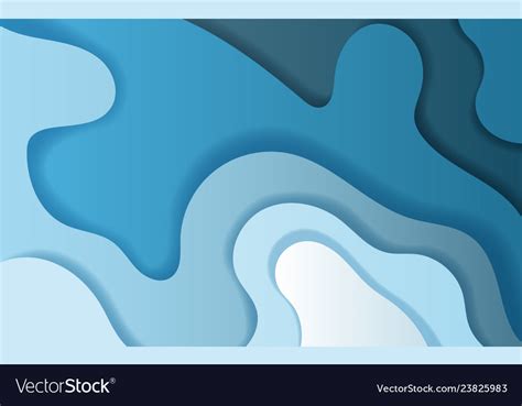 Paper Art And Craft Of Abstract Curve Shape Blue Vector Image