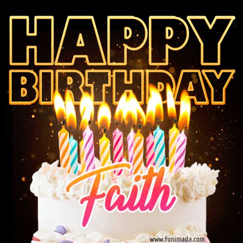 Faith Animated Happy Birthday Cake  Image For Whatsapp