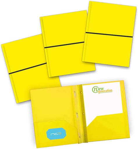 Plastic Folders Durable Heavy Duty Letter Size School Poly Portfolio