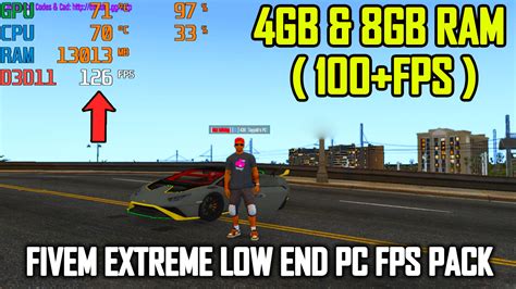 Fivem Ultra Low End Pc Fps Pack For 4gb And 8gb Ram 100fps No Lag