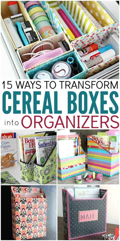 15 Ways To Make Cereal Box Organizers