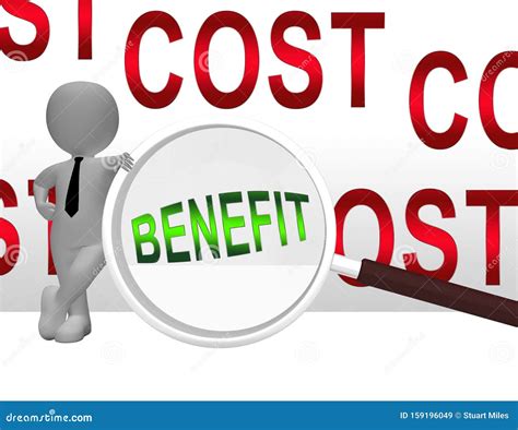 Cost Vs Benefit Magnifier Means Comparing Price Against Value 3d