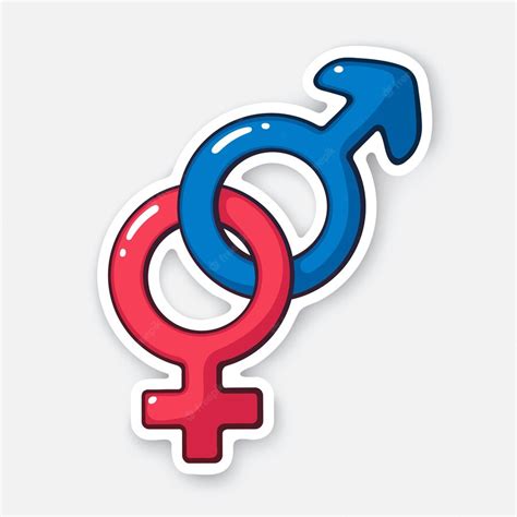 Premium Vector Vector Illustration Heterosexual Gender Symbol Gender Pictogram Cartoon Sticker