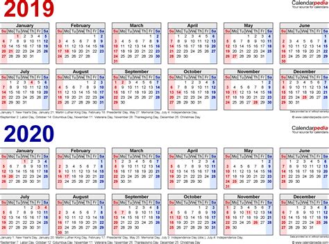 2020 Week Wise Calendar
