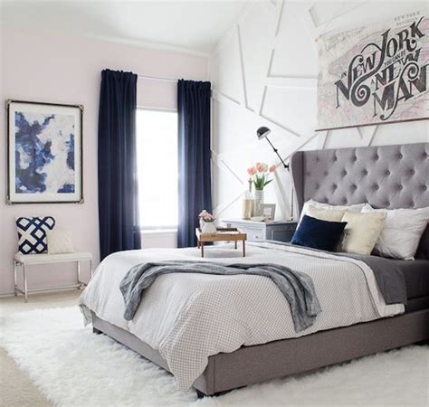 Using blue & white in a french country guest room. Image result for grey and royal blue bedroom | Remodel bedroom, Master bedrooms decor, Home bedroom