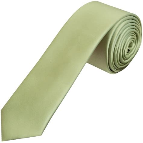 Sage Green Skinny Satin Tie