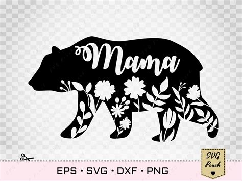 Mama Bear Svg Floral Silhouette 581961 Cut Files Design Bundles