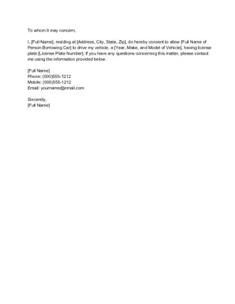 write letter  consent  downloadable sample