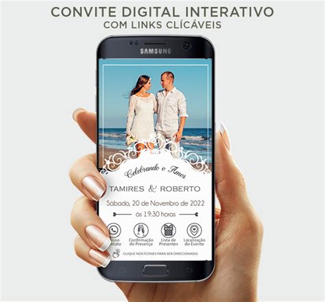 Convite De Casamento Interativo Arte Digital Elo7