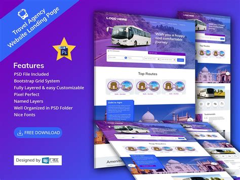 Travel Agency Website Landing Page | Travel agency website, Free psd design, Agency website