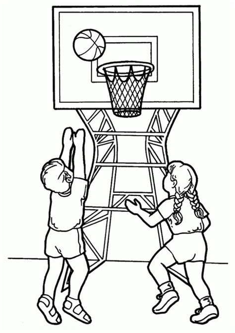 Dibujo De Jugando Al Baloncesto Para Colorear Dibujos Infantiles De