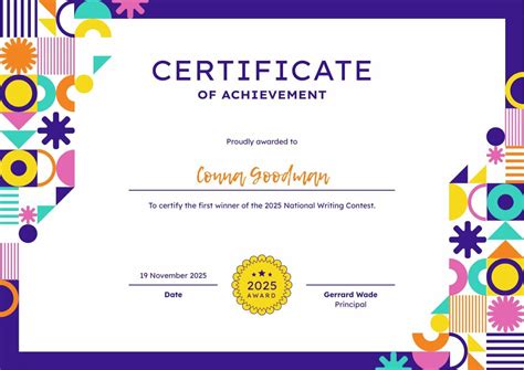 Contest Winning Certificate Free Certificate Template Piktochart