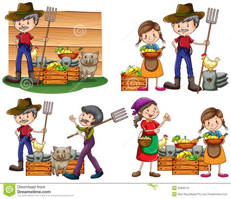 Grupo De Fazendeiros Ilustração Do Vetor Ilustração De Série 50808116