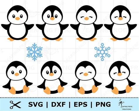 Penguins Svg Cricut Cut Files Layered Files Silhouette Etsy