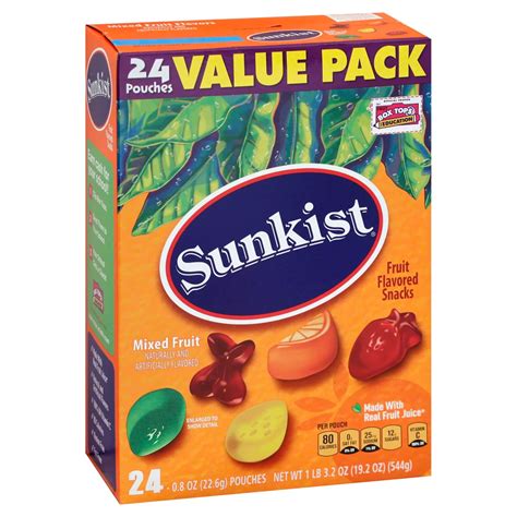 Sunkist Mixed Fruit Flavored Snacks Value Pack Shop Fruit Snacks At H E B