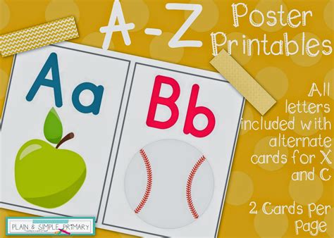 Plain And Simple Primary A Z Posters