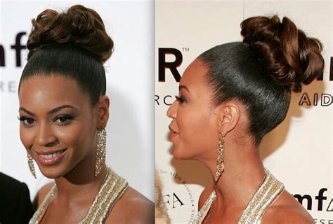Updo Beyonce Afro Hair Up Sleek Hairstyles Beyonce Hair