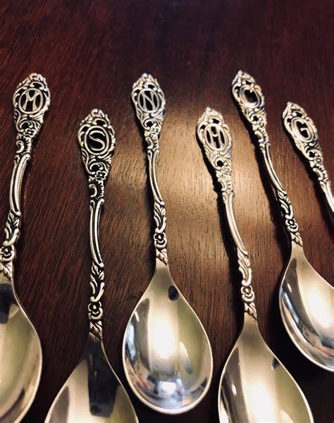 Rare Georg Nilsson Demitasse Spoons Ornate Monogrammed Vintage Spoons