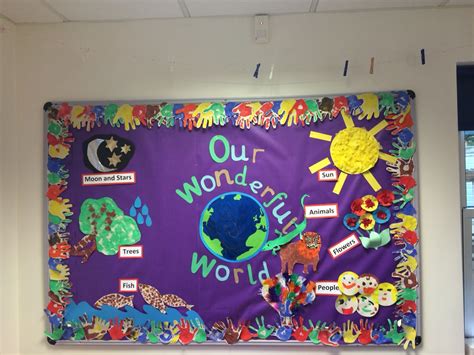 My Wonderful World Display Board All Childrens Work Preschool