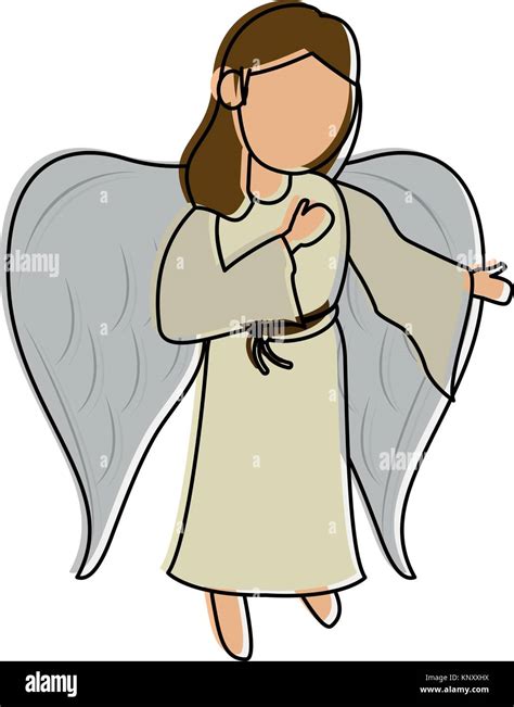 Beautiful Angel Cartoon Icon Vector Illustration Graphic Design Stock