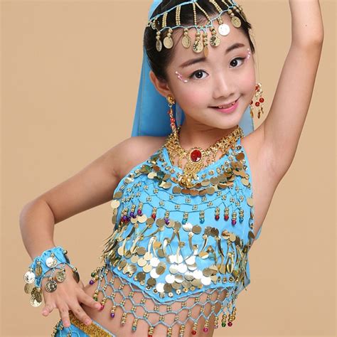 Hs13 Aged 5 14 Years Old Sexy Sequins Indian Dress Costumes