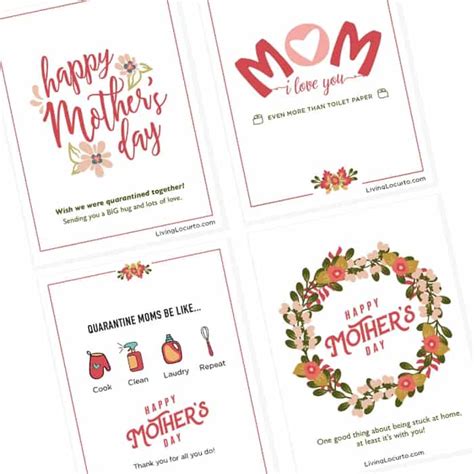 Maybe you're not the creative type and struggle with giving gifts for different occasions. Quarantine Mother's Day Cards - Free Printables - Living ...