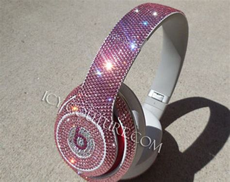 Swarovski Bling Beats Custom Bedazzled With Crystals Etsy Cute Headphones Bling Pink Swarovski