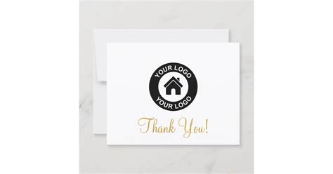 Custom Business Logo And Message Thank You Card