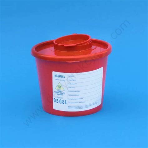 Pojemnik Na Odpady Medyczne 0 5 0 8 L Czerwony Intergos