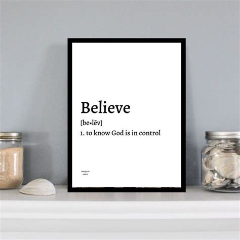 Believe Definition Inspirational Quote Christian Poster | Etsy in 2020 ...