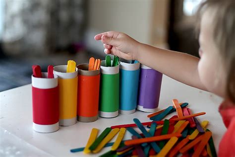 Color Sorting With Popsicle Sticks Super Easy Quick And Simple Tot